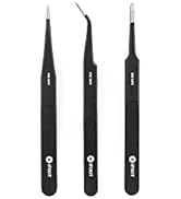 iFixit Precision Tweezers Set - Extra Fine, Angled, Blunt Tips for Electronics, Hobby, Industrial...