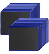 20 Pack Gaming Mouse Pad, Water Resistance Coating Natural Rubber Gaming Mouse Pad with Stitched ...