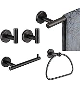 JQK Bathroom Hardware Set Oil Rubbed Bronze, 5-Piece Bath Accessories Set ORB Wall Mount Includes...