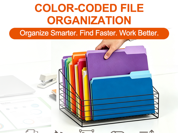 Color-coded file organization;Manila File Folders 