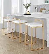 Fuji Stacker Counter Stools for Kitchen Counter in Gold Metal, Counter Height Chairs, Bar Stools ...