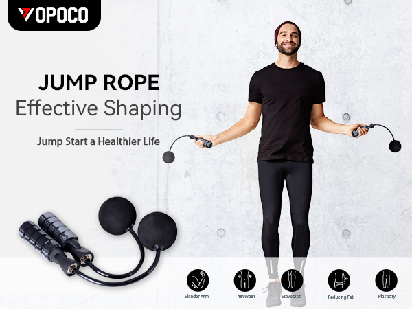 Weighted Jump Rope for Fitness Ropeless Bod Rope High Speed Skipping Rope Cordless Jumping Rope