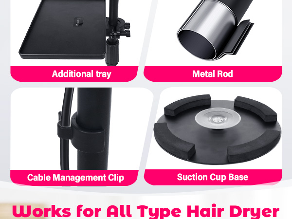 Height Adjustable Floor Blower Stand Holder Larger Clamp Countertop Blow Dryer Stand