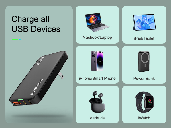 Type-C and USB-A ports charge all USB devices
