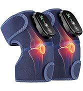 MOAJAZA Cordless Knee Massager Heated Shoulder Brace, Knee Heating Pad for Arthritis with Vibrati...