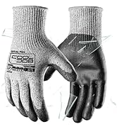 COOLJOB 12/120 Pairs Cut Resistant Safety Work Gloves with Grip, 13 Gauge Seamless Shell with PU ...