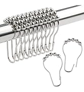 Ansxiy Shower Curtain Hooks Rings, Rustproof Metal Shower Curtain Rings for Bathroom Shower Rods ...