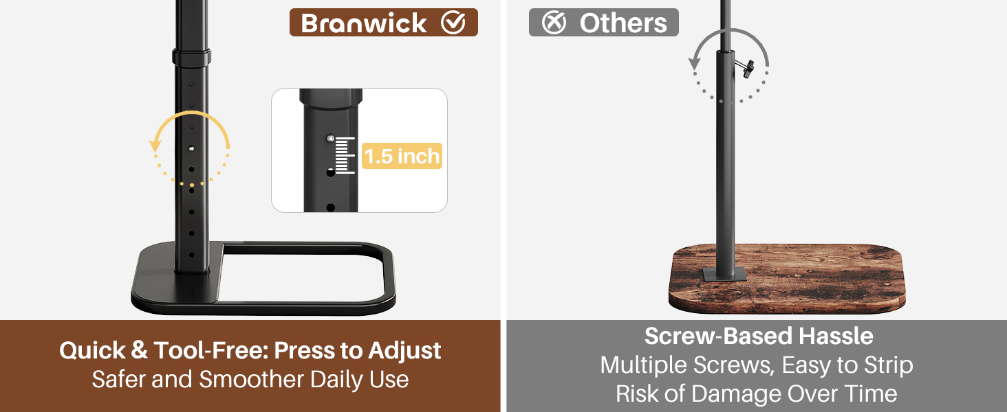 Easy &amp;amp; Durable Height Adjustment with Convenient Spring Latch