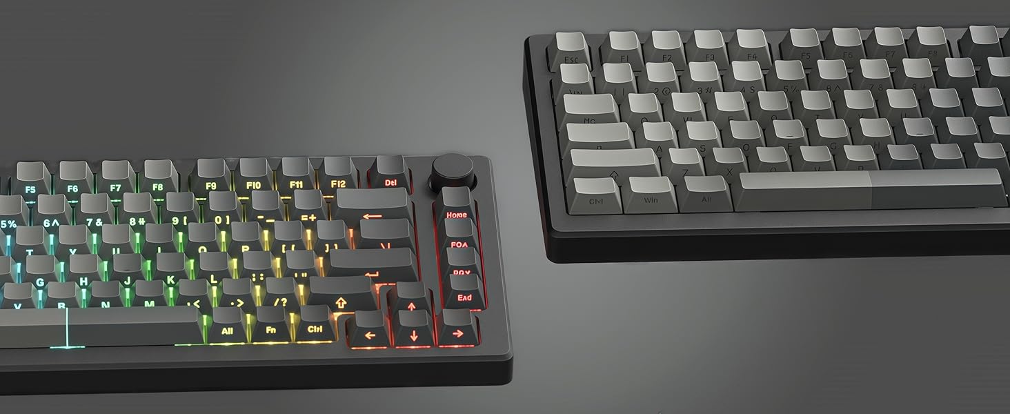 Gradient grey keycaps 121-key Shine Through style south facing keycaps