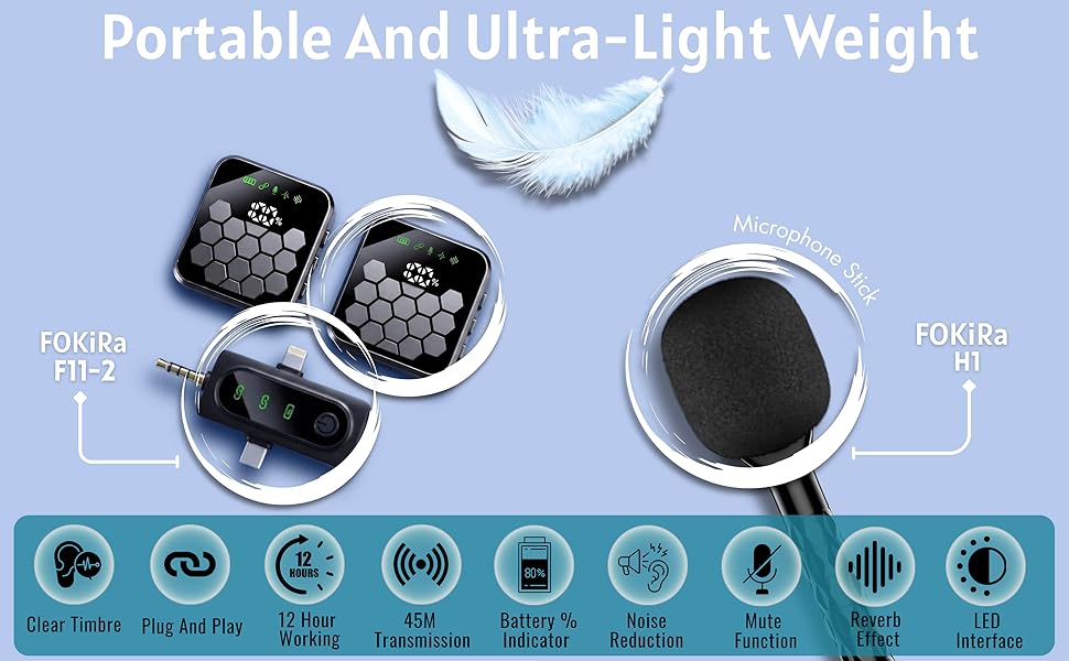Upgraded Mini 3 in 1 Noise-Cancelling Wireless Lavalier