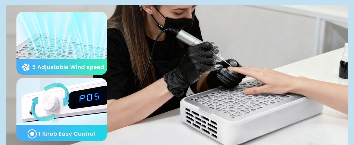 nail dust collector nail tech professional portable vacuum quiet fan gel vent filter women