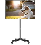 XINLEI Mobile TV Carts, Rolling TV Stand on Wheels for 13-50" Flat/Curved TVs Height Adjustable 3...