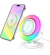 4 in 1 Bluetooth Speaker with 15W Magnetic Wireless Charger,Bedside Night Light,Touch Dimmable RG...
