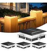ENSLI 4 Pack Solar Post Cap Lights Outdoor, 4x4 Fence Post Solar Lights Outdoor Waterproof for 4x...