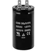 ZOWZEA 300uF MFD ±15% CD60 Motor Start Capacitor 250VAC 50/60Hz for Electric Motor Starting