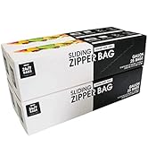Gallon Slider Storage Bags- 100 Count, Featuring Expandable Bottom, Zero BPA, Microwave-Safe(4 bo...