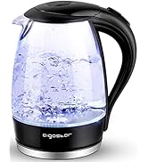 Aigostar Electric Kettle, 1.7 Liter Electric Tea Kettle with LED Illuminated and High Borosilicat...