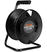 Thonapa Extension Cord Storage Reel, Black - Portable Cable Reel with Metal Stand, Holds Up to 10...
