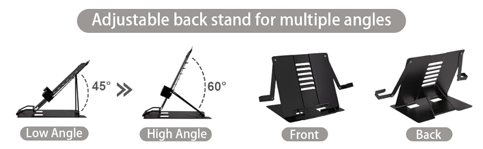 Adjustable back stand for multiple angles