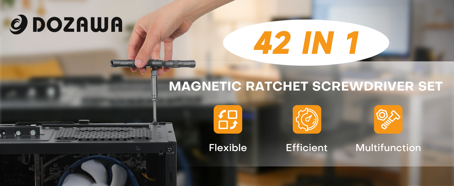 42 in 1 Magnetic Ratchet Screwdriver Set
