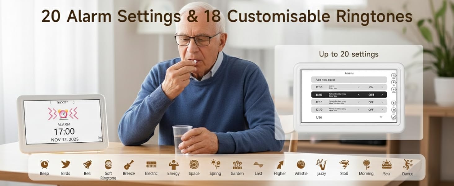 Clock with Day and Date for Elderly