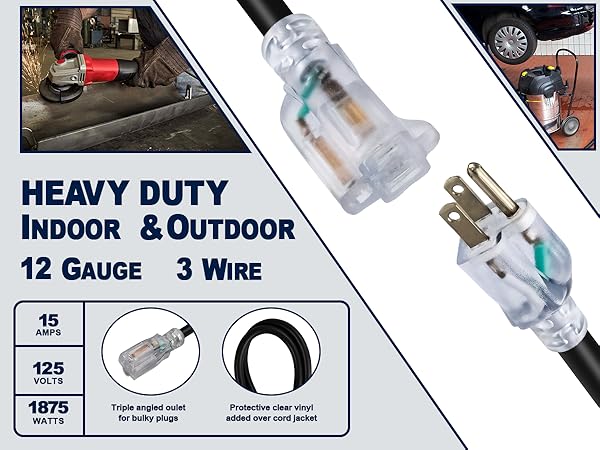 Extension Cord with Lighted End