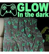 Jekeno Glow in The Dark Blanket Game Controller Throw Gift for Kids Boys Adults for Bedroom Livin...