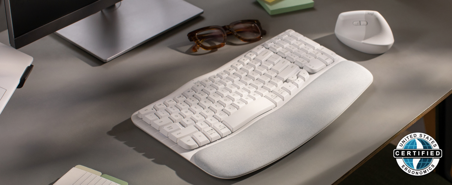 wave keys wireless ergonomic compact white keyboard and life vertical cordless mouse
