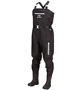 BASSDASH 3D Boot Foot Game Wader Ultra High Strength Black Plaid Nylon PVC Fishing Hunting Chest ...