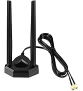 Eightwood Dual Band WiFi Antenna 2.4GHz 5GHz RP-SMA WiFi Antennae with 6.5ft Extension Cable for ...