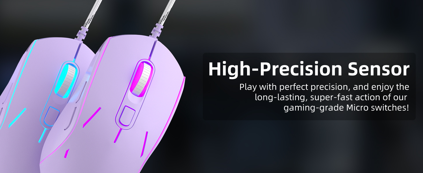 Purple 104 Keys RGB Keyboard and 6 Speed RGB Mouse Combo