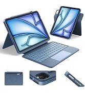 HOU iPad Air 11 Case with Keyboard (M3 2025, M2 2024) Detachable Rotatable Magnetic Full Protecti...