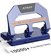 AFMAT 3 Hole Puncher Heavy Duty, 40-Sheet Heavy Duty Three Hole Punch, 50% Reduced Effort Paper P...