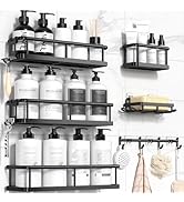 YASONIC Shower Caddy, 6 Pack Large Capacity Shower Organizer with Soap Holder and 12 Hooks, Rustp...