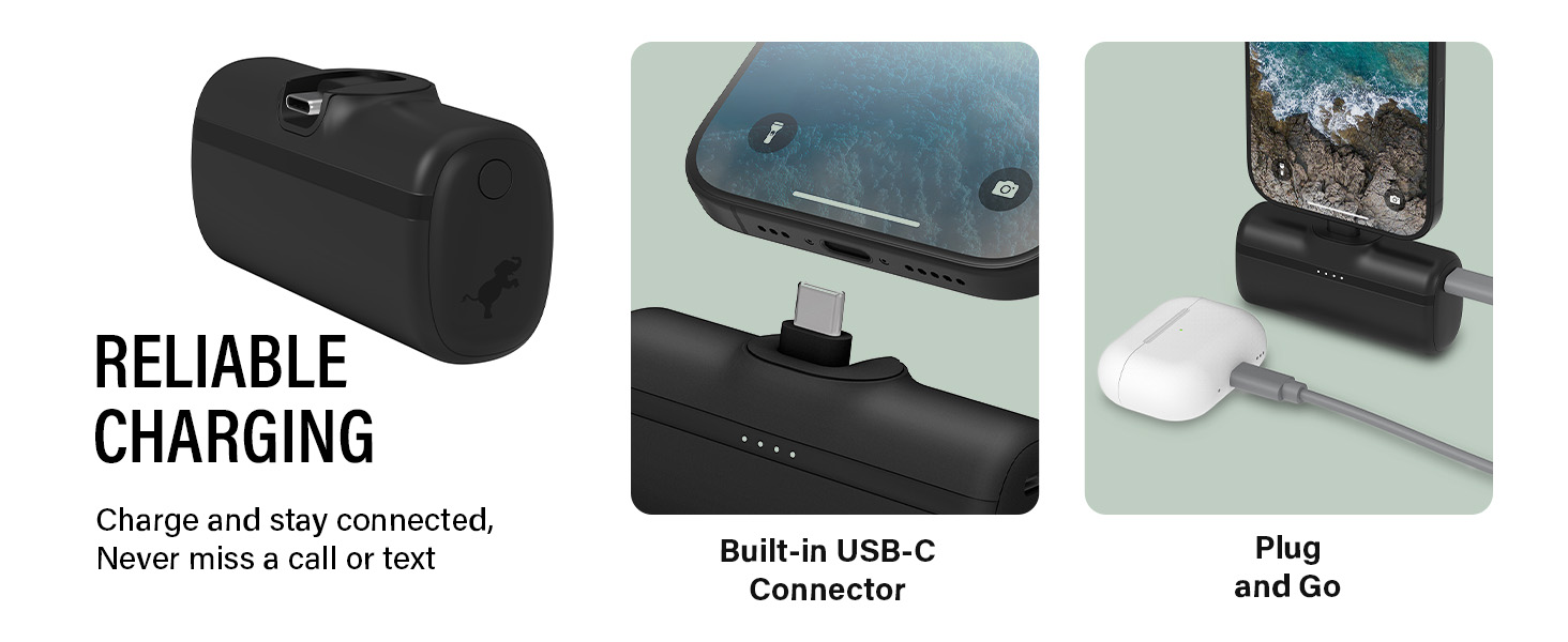 Built-in USB C Battery Pack Travel Essential