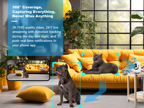 2k pan tilt security camera