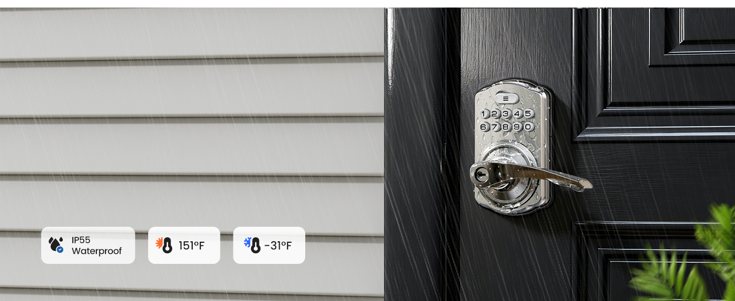 keypad door lock with handle