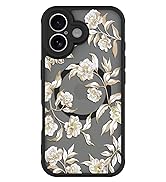 BITOBE Floral Case for iPhone 17 [Compatible with MagSafe] Cute Gold Flower Pattern Case for Wome...