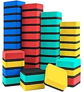 Mini Dry Erase Erasers, IHPUKIDI 48 Pack Magnetic Whiteboard Dry Erasers Chalkboard Cleaner Wiper...