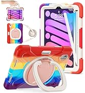 BATYUE Case for iPad mini 7 A17 Pro 2024/iPad Mini 6 2021 8.3 Inch with Pencil Holder, 360 Rotati...