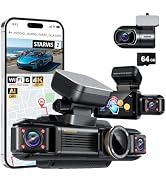 N300Pro 4K 4 Channel Dash Cam Front and Rear, STARVIS 2 Sensor, 3" Touch Screen, 5.8GHz WiFi GPS,...