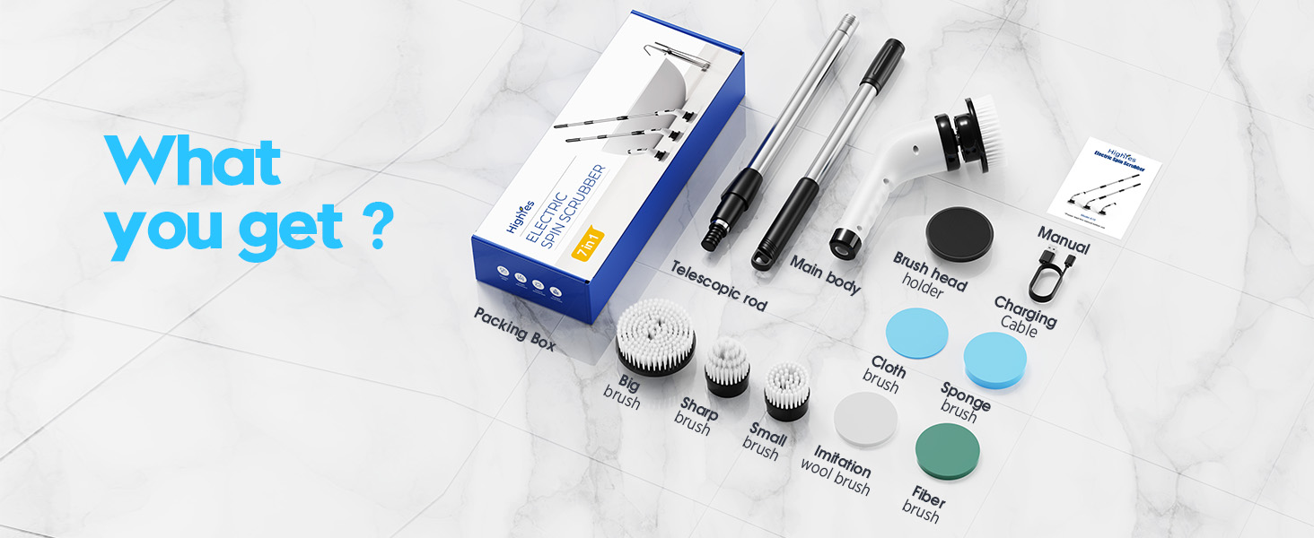 electric spin brush for cleaning bathroom long handle crevice cleaning brush