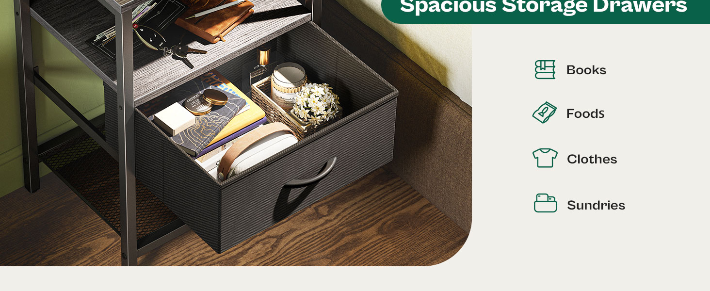 nightstand with charging station