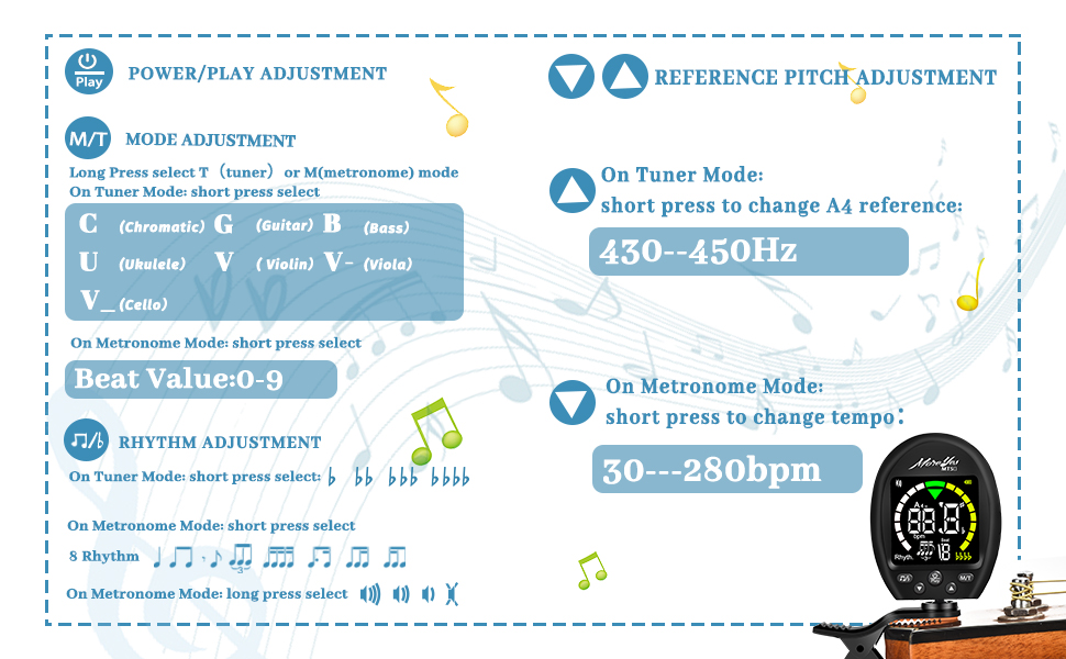 rechargeable guitar tuner
