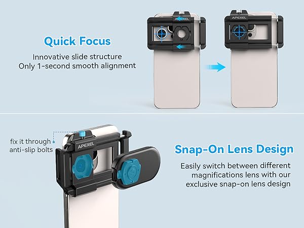 APEXEL 100X/150X/200X/3-IN-1 Phone Microscope Lens