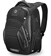 Swissdigital Design Men's 17 Inch Laptop Backpack with Apple Find My Network and USB Charging Por...