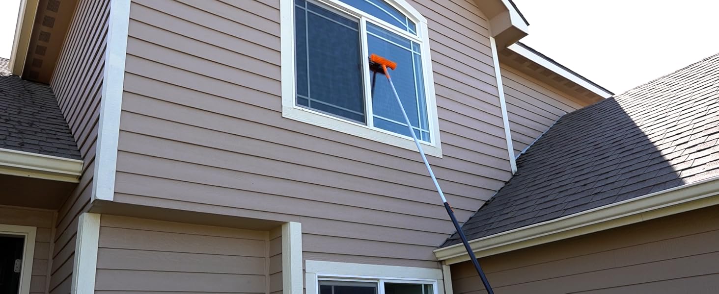 Window washing kit with extension pole