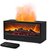 Essential Oil Diffuser, 7-Color Fireplace Flame Aromatherapy Humidifier, 150ml Ultrasonic Humidif...