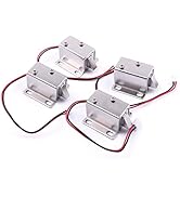 ATOPLEE Electromagnetic Solenoid Lock,4pcs Mini DC 12V 0.43A Door Drawer Tongue Down Slim Design ...