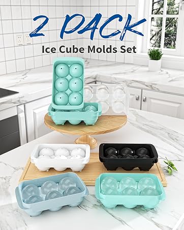 2 PACK ICE CUBE MOLDS SET FOR FREEZER